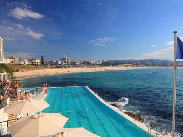 Bondi Beach, Sydney, Australia-This iconic beach is one of Australia's most popular sites. Visitors can lounge on the actual beach or enjoy the view from the Bondi Iceberg Club's pool. Surfers beware, though, certain parts of the beach are known to have strong rip currents.