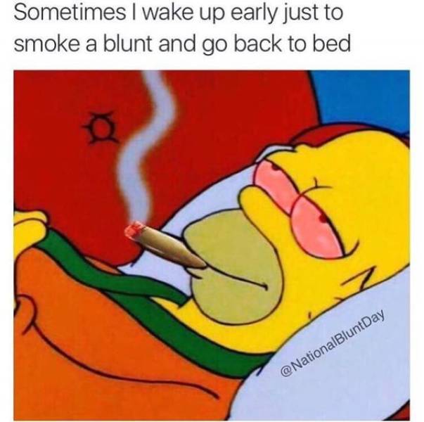 weed high mood - Sometimes I wake up early just to smoke a blunt and go back to bed
