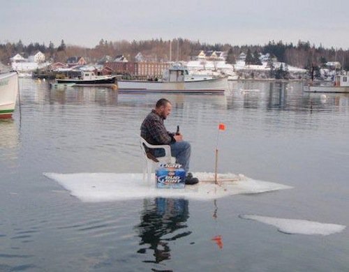 Maine-Where every man is an island…of ice.

With beer.