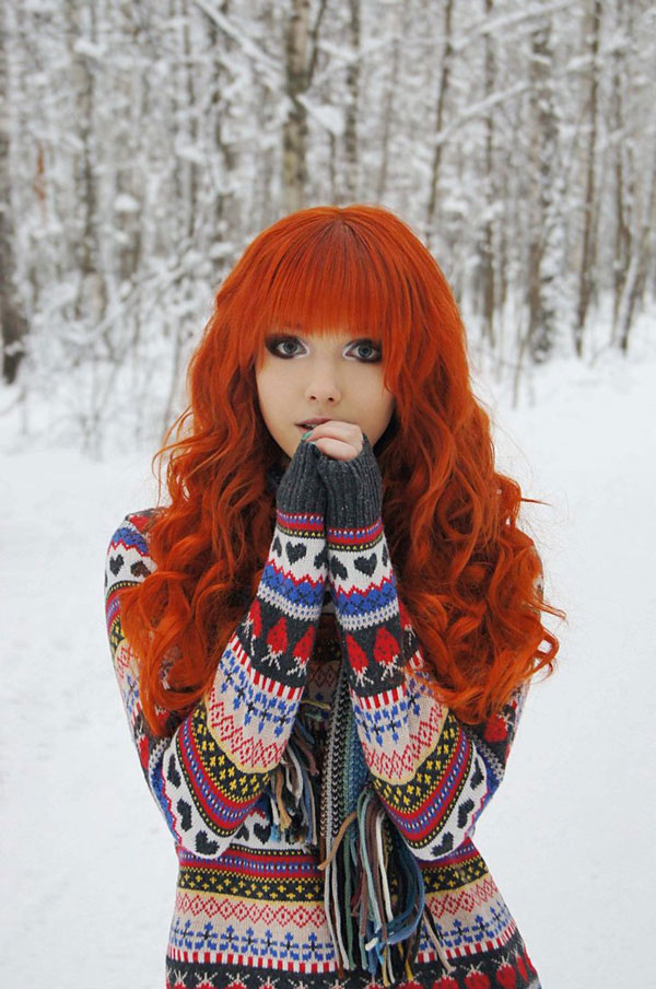 random pic red hair winter