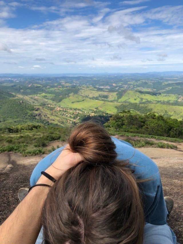 random pic you take her to see a view so beautiful that she start crying so you hold her hair back