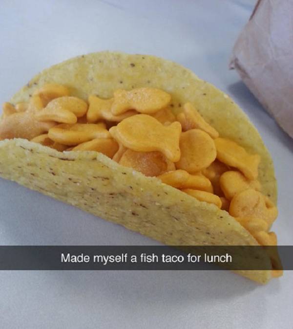 goldfish taco - Made myself a fish taco for lunch