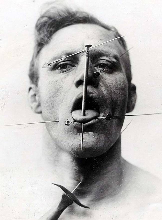 This haunting image is The Pierced Man.