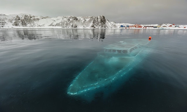 sunken yacht antarctica