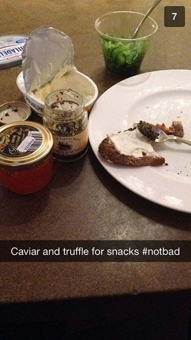 rich kids snapchatcringy rich kids of snapchat - 2011 Caviar and truffle for snacks