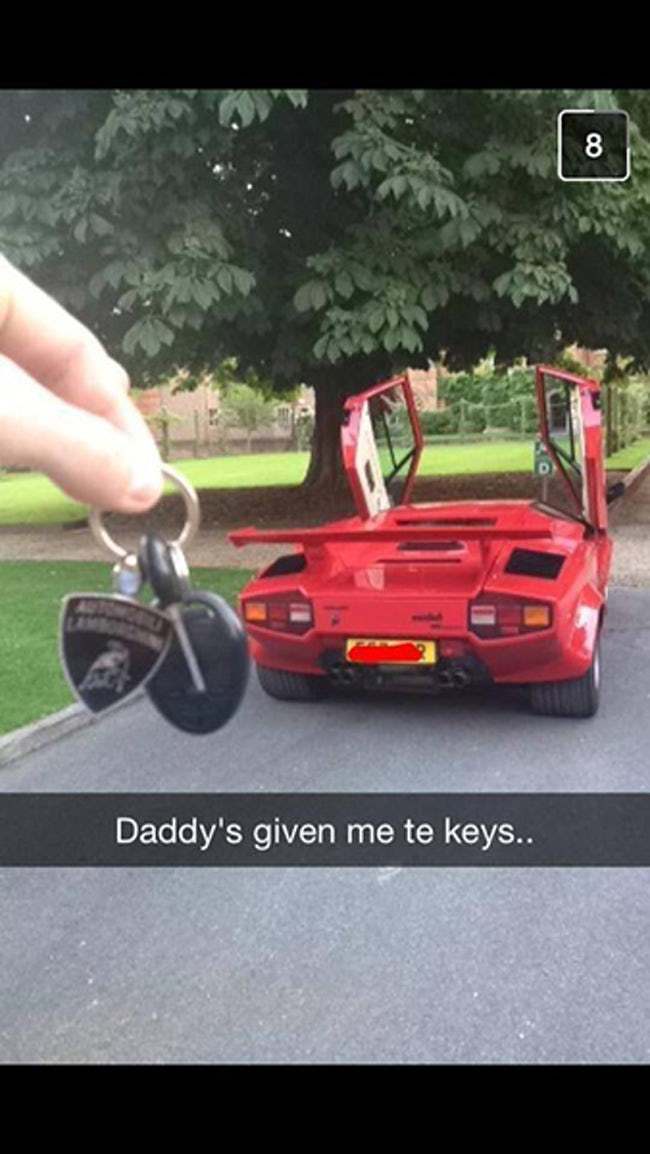 rich kids snapchatrich kid snapchat - Daddy's given me te keys..