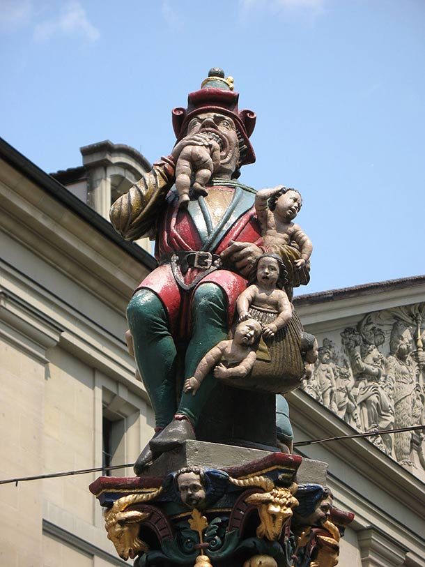 Built in 1564, a statue of a man eating babies sits in the city of Bern, Switzerland, and no one knows who built it or why.