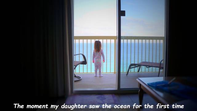 window - The moment my daughter saw the ocean for the first time