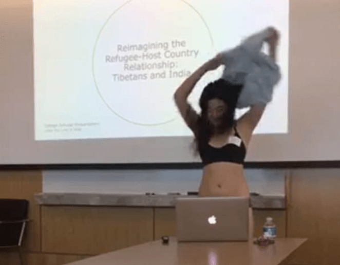 University Student Strips Down In Front Of Class