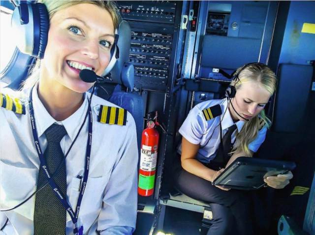 And she teams up with other women in the field — like Maria Pettersson (yes, another Maria), who is also becoming Instagram-famous as @pilotmaria.