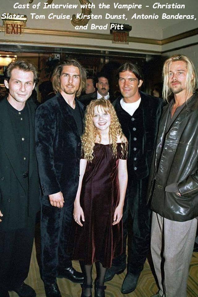 taylor swift meets tool 1999 - Cast of Interview with the Vampire Christian Slater, Tom Cruise, Kirsten Dunst, Antonio Banderas, and Brad Pitt