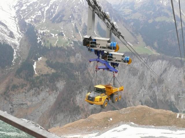 truck on ski lift