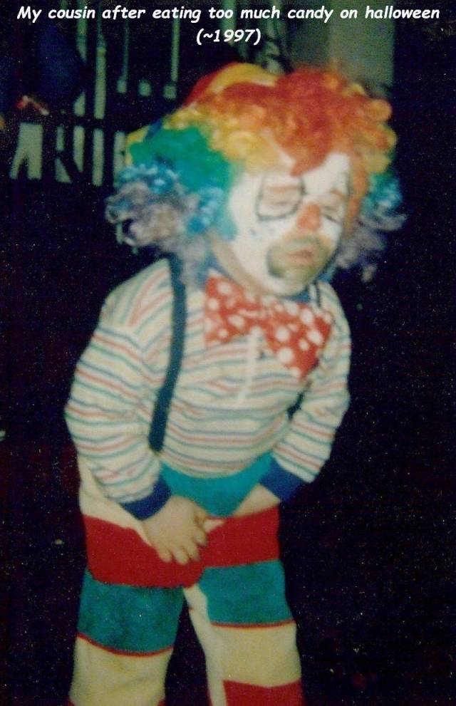 too much halloween candy - My cousin after eating too much candy on halloween ~1997