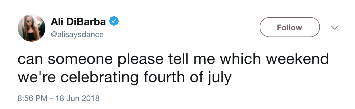 whatever lyrics said meme - Ali DiBarba can someone please tell me which weekend we're celebrating fourth of july