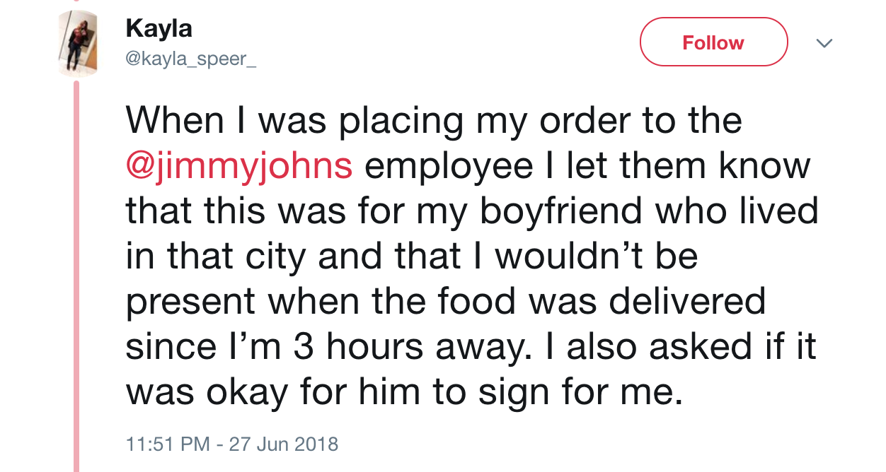 mia thermopolis thanos - Kayla When I was placing my order to the employee I let them know that this was for my boyfriend who lived in that city and that I wouldn't be present when the food was delivered since I'm 3 hours away. I also asked if it was okay