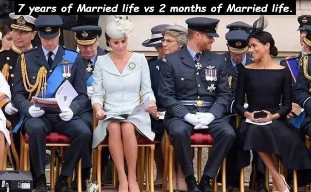 British royalty highlighting the difference between 7 years of married life vs 2 months