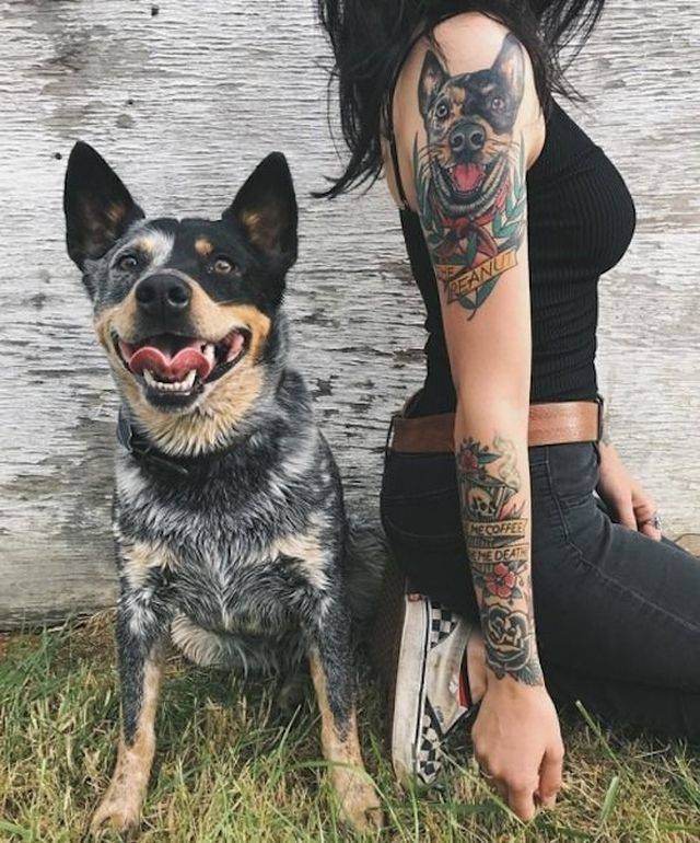 dog tattoo sleeve women