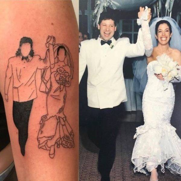 parents wedding photo tattoo