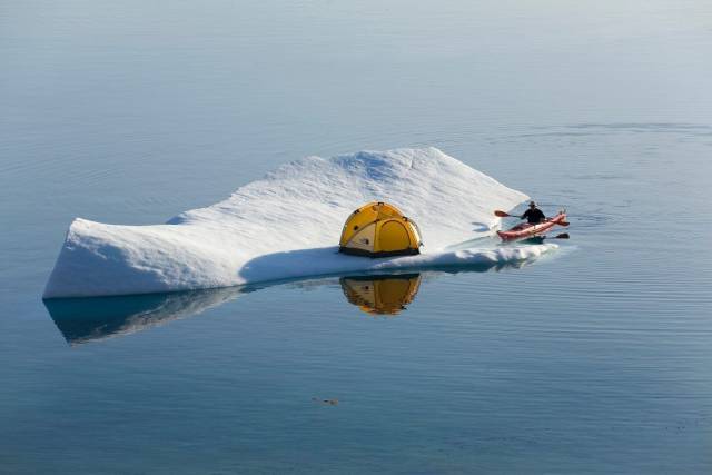 camping on an iceberg