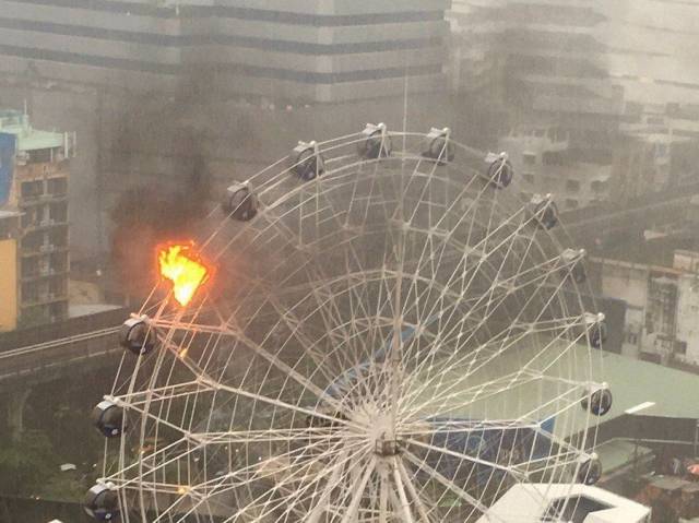 ferris wheel on fire