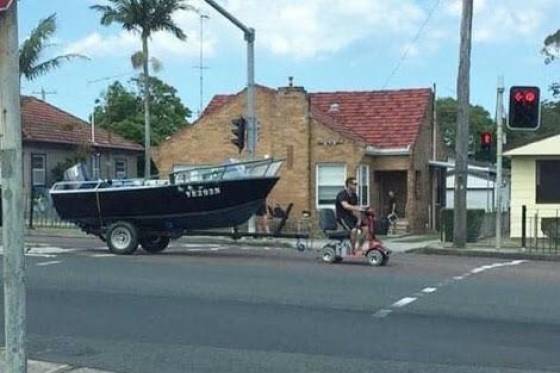 mobility scooter towing boat