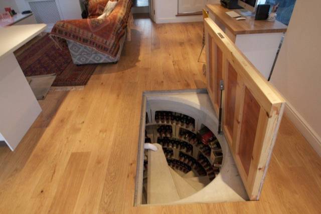 under floor wine cellar