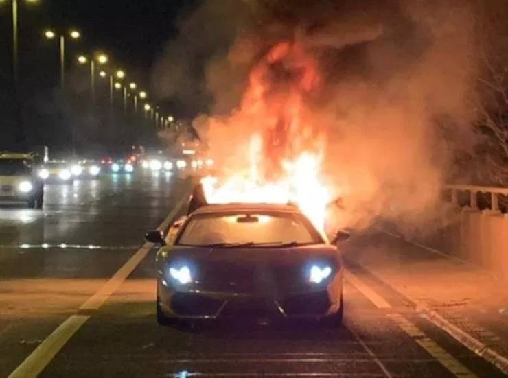 When Your Precious Gold Lamborghini Goes Up In Flames