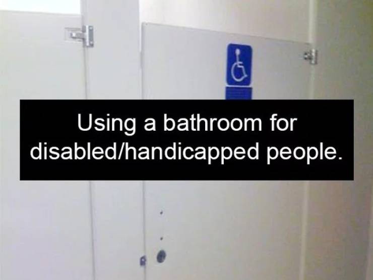 material - Using a bathroom for disabledhandicapped people.