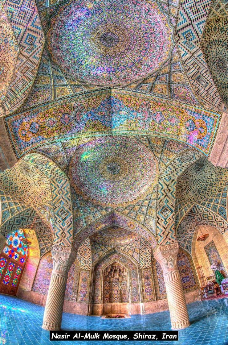 islamic architecture - Ana 60 Drone Nasir AlMulk Mosque, Shiraz, Iran