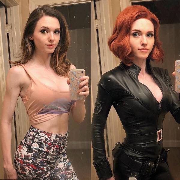 amouranth black widow cosplay
