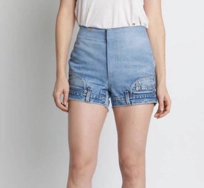 upside down jean shorts