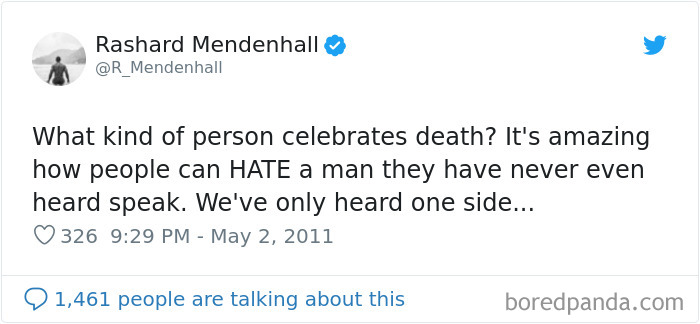 Rashard Mendenhall Lost His Endorsements And Eventually Retired From Professional Football Career Because Of A Tweet Relating To The Death Of Osama Bin Laden. Mendenhall lost his endorsements and was traded from Pittsburgh Steelers to the Cardinals. In 2014 he retired from a professional football career.