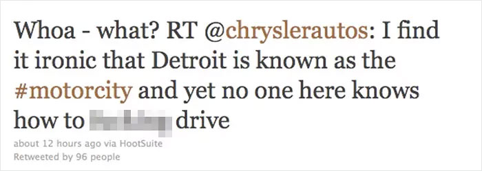 Social Media Strategist For Chrysler, Scott Bartosiewicz, Got Fired After Tweeting A Personal Message On The Official Twitter Account For Chrysler.Mr. Bartosiewicz had the misfortune of mixing up his personal account with the one that he was managing at his job.