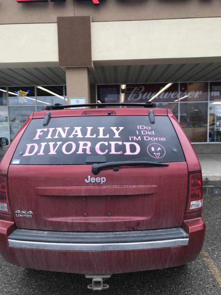 random pics - vehicle registration plate - IDo I Did I'M Done Finally Did Divorced Jeep Limited
