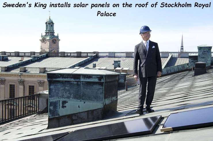 Sweden's King installs solar panels on the roof of Stockholm Royal Palace Wwm 1' 112199