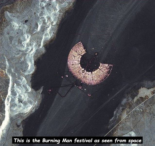burning man aerial view - This is the Burning Man festival as seen from space