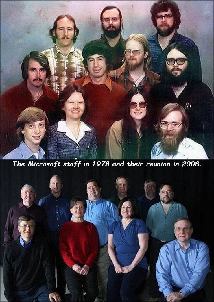 seattle - The Microsoft staff in 1978 and their reunion in 2008.