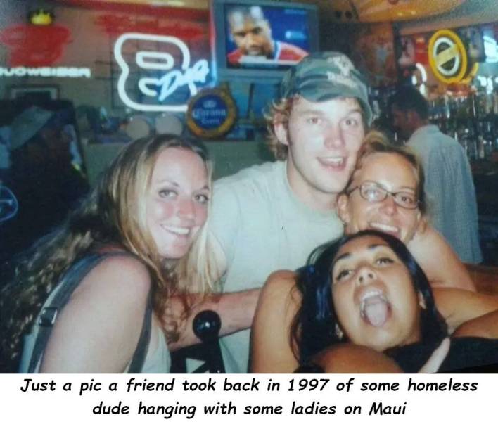 friendship - Just a pic a friend took back in 1997 of some homeless dude hanging with some ladies on Maui