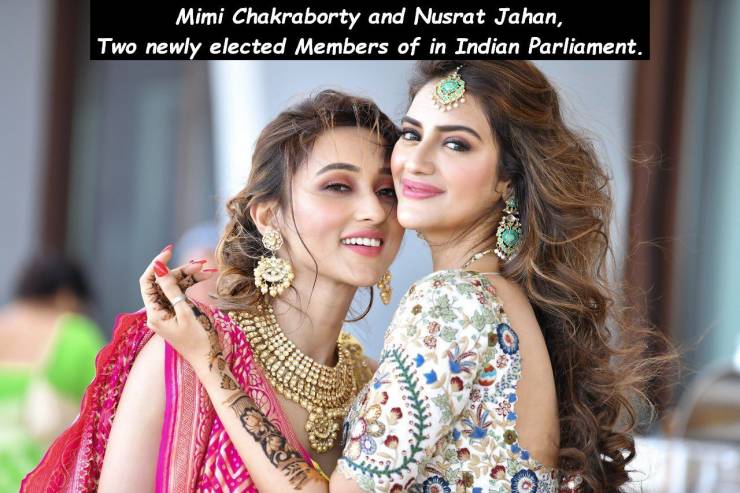 jewellery - Mimi Chakraborty_and Nusrat Jahan, Two newly elected Members of in Indian Parliament.