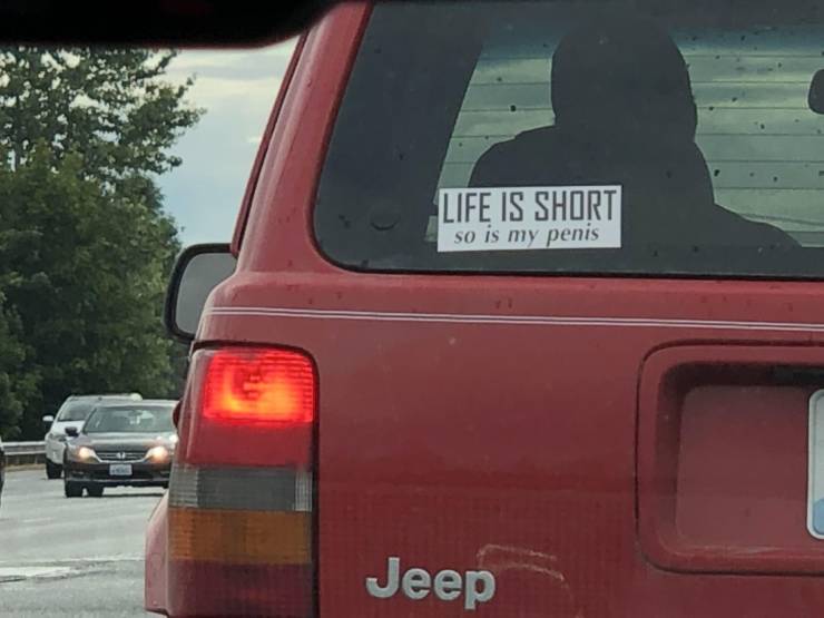 vehicle registration plate - Life Is Short so is my penis Jeep