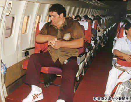 andre the giant on a plane