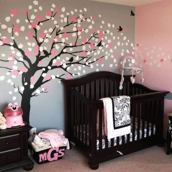 cherry blossom tree decal for nursery - Mos