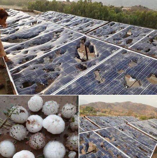 solar panel hail