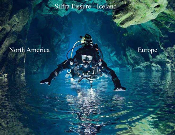 scuba diving cave - Silfra Fissure Iceland North America Europe