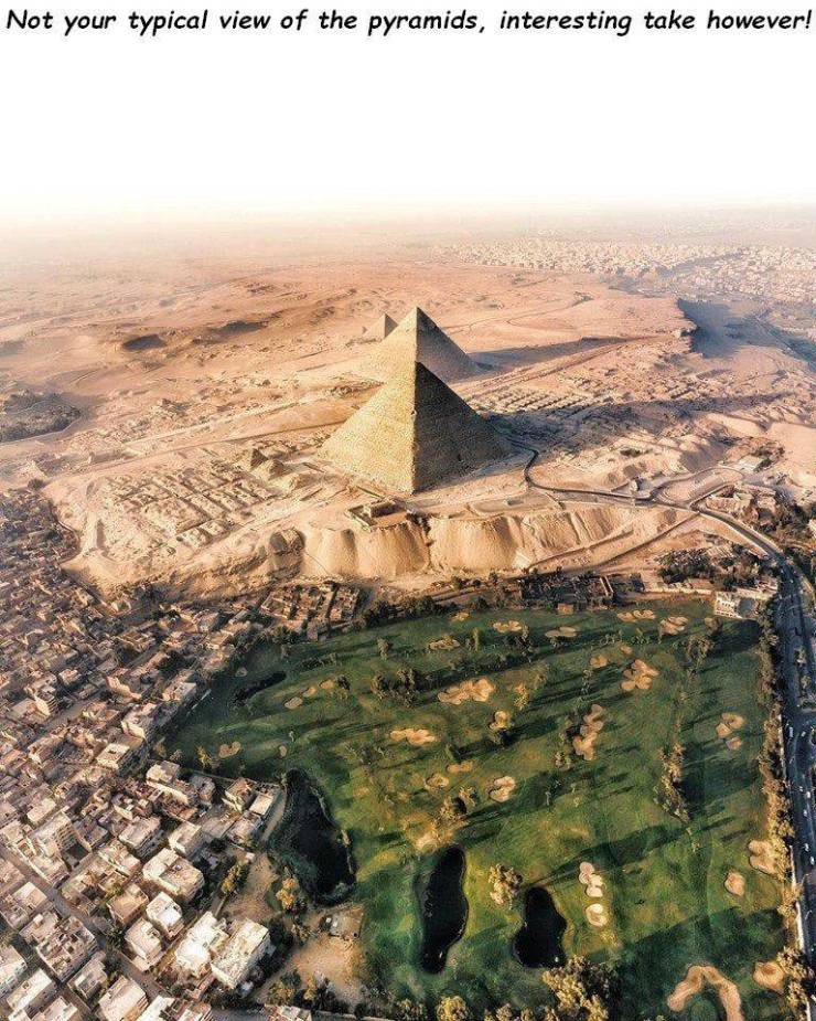 pyramids golf course - Not your typical view of the pyramids, interesting take however! 988
