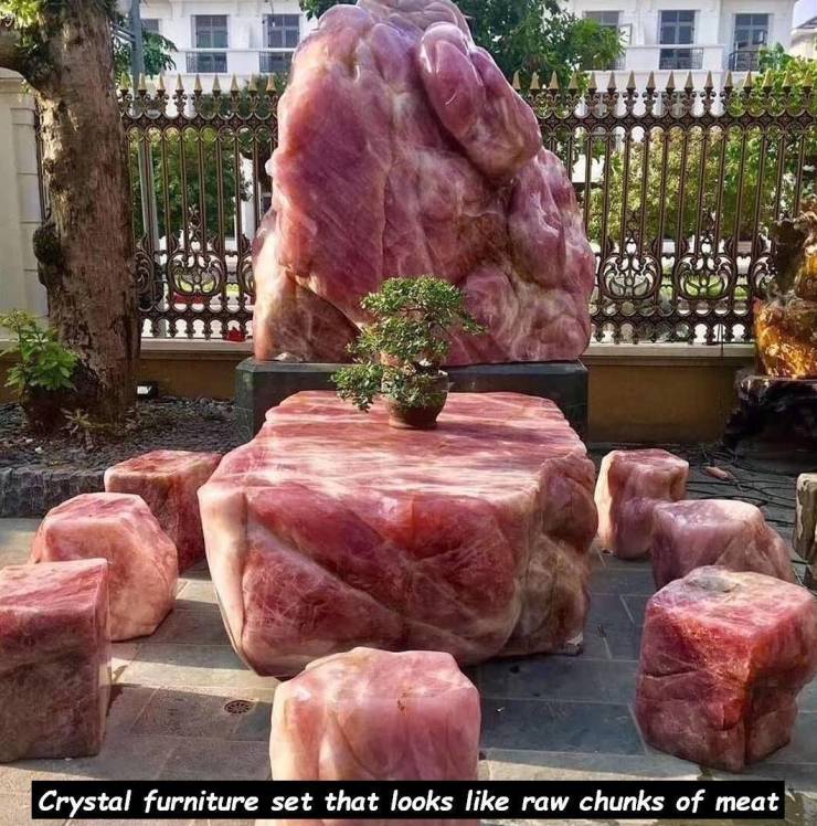 lamb and mutton - Crystal furniture set that looks raw chunks of meat