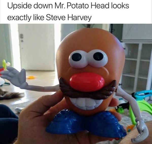 upside down mr potato head looks like steve harvey - Upside down Mr. Potato Head looks exactly Steve Harvey