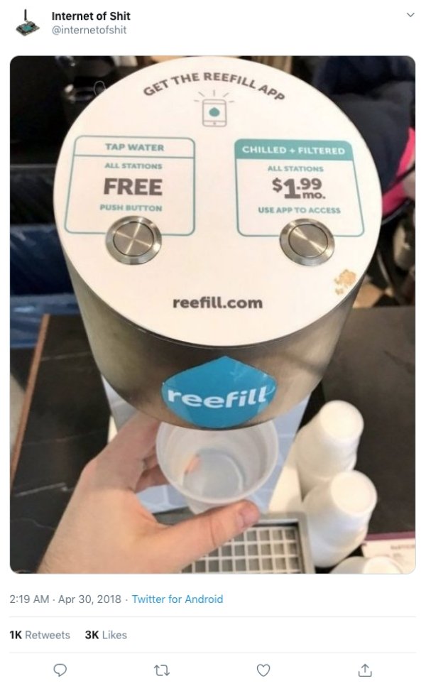 universal coke freestyle cup 2019 - Internet of Shit The Reefil Fill App Get The Chilled Filtered Tap Water All Stations All Stations Free $1.99 Push Button mo. Use App To Access reefill.com reefill Twitter for Android 1K 3K