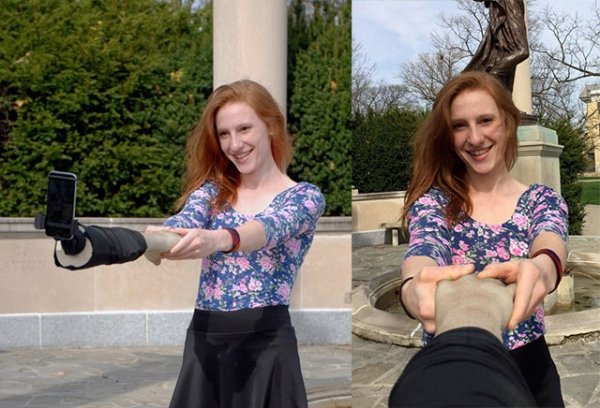 Instagram vs Reality - selfie stick arm