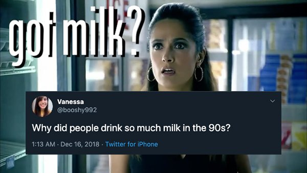 Why did people drink so much milk in the 90s? . Twitter for iPhone